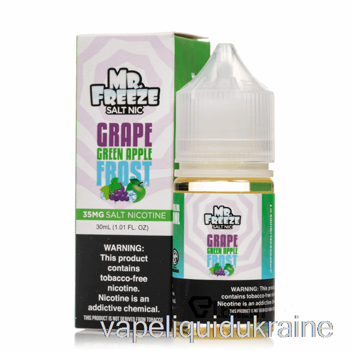Vape Liquid Ukraine Grape Green Apple Frost - Mr Freeze Salts - 30mL 50mg